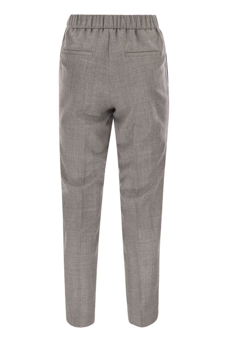 PESERICO Slim Fit Virgin Wool Trousers with Lurex
