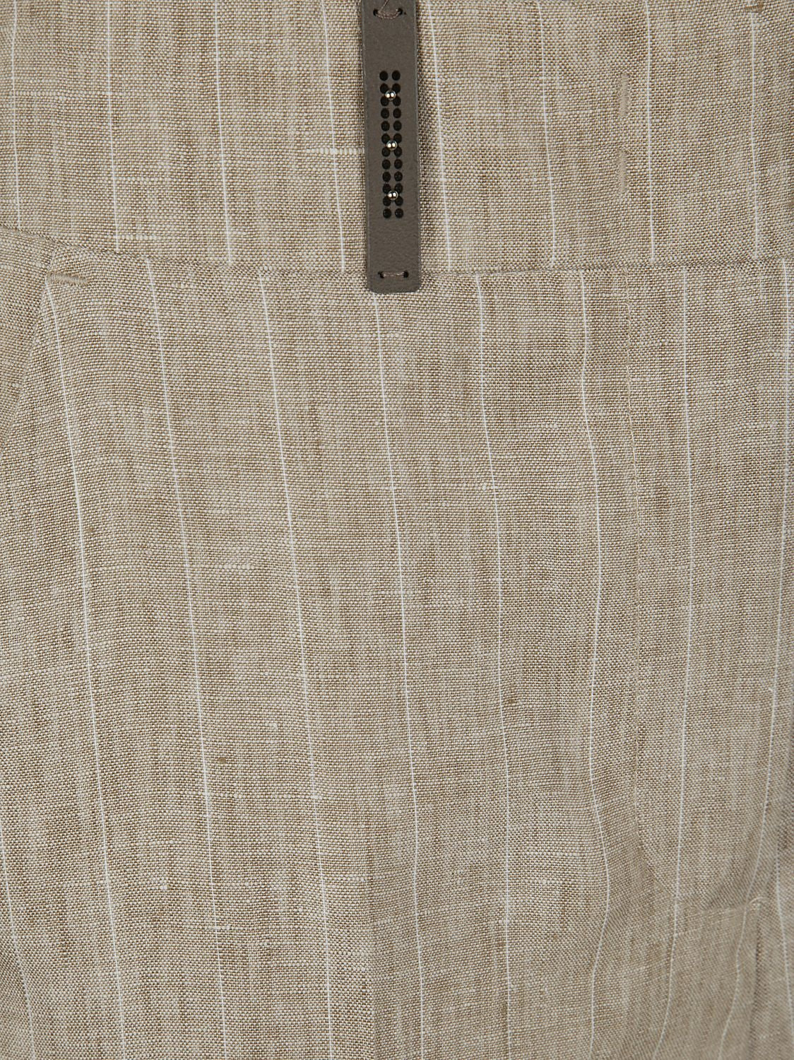 PESERICO Pinstripe Linen Canvas Trousers for Women