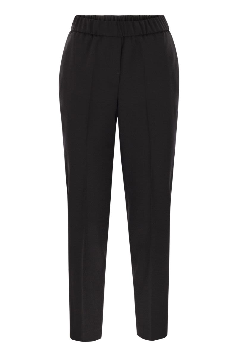 PESERICO Slim Fit Stretch Wool Flannel Trousers