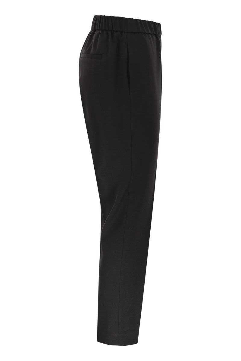 PESERICO Slim Fit Stretch Wool Flannel Trousers