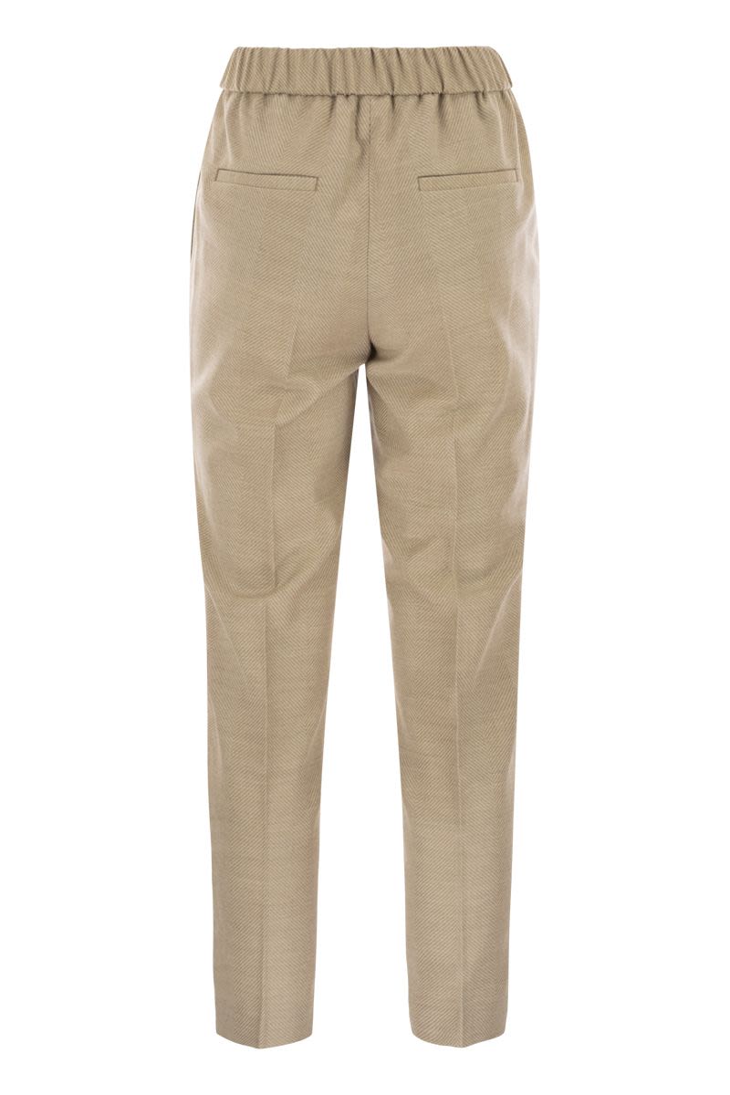 PESERICO Slim Fit Stretch Virgin Wool Trousers