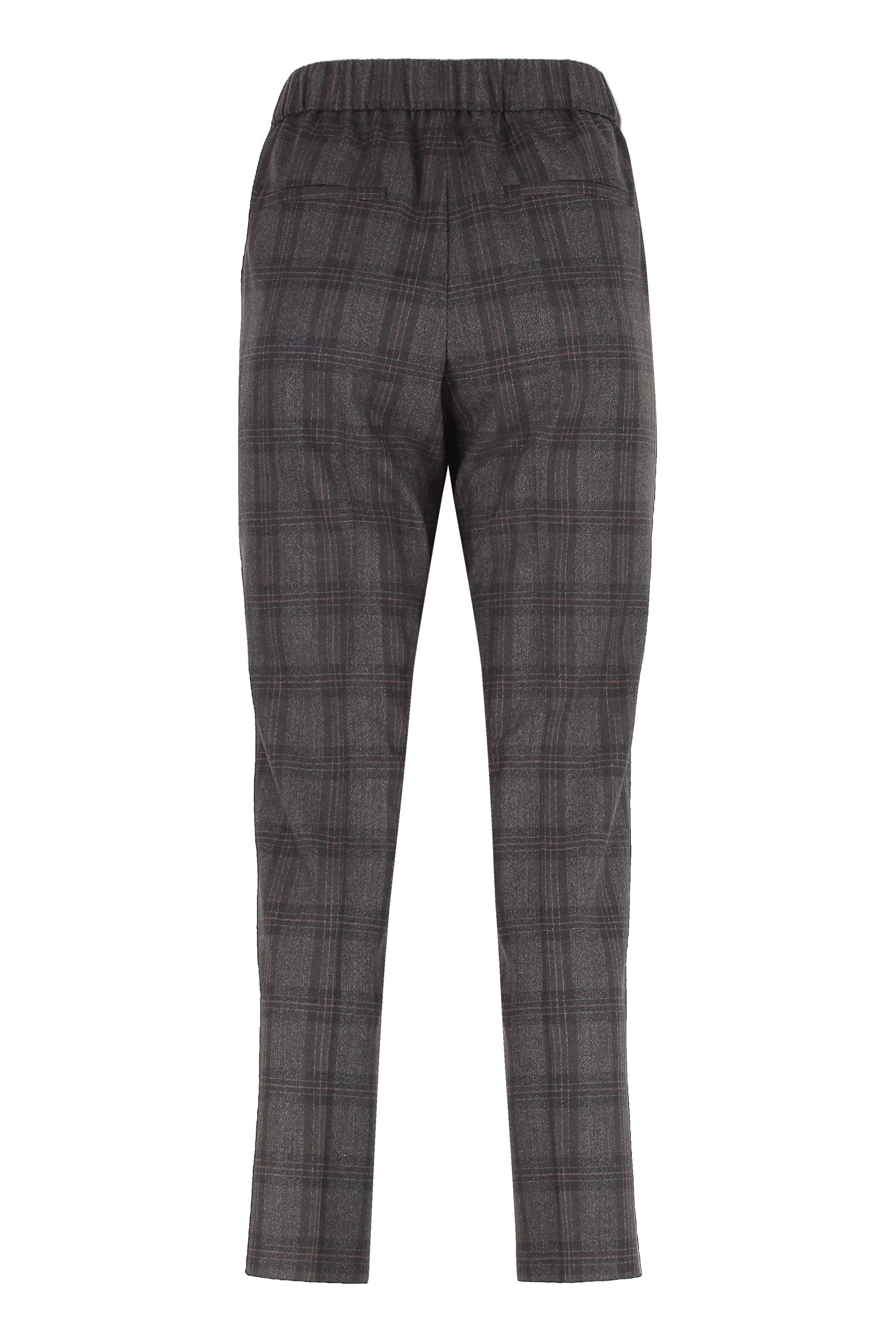 PESERICO Chic Checkered Wool Trousers for Women