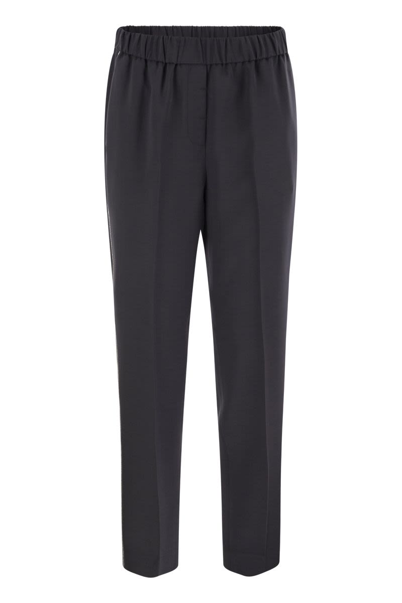 PESERICO Soft Stretch Pants with Elastic Waistband