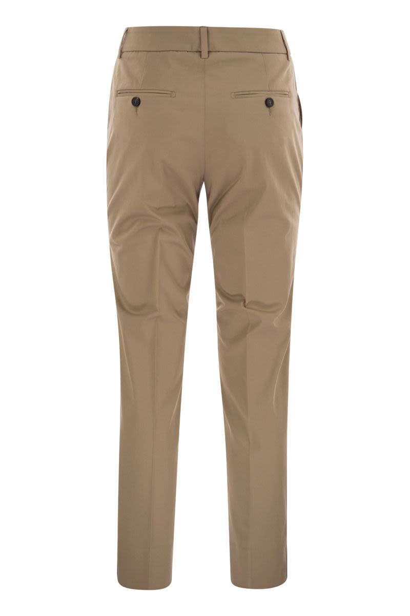 PESERICO Light Cotton Satin Cigarette Trousers