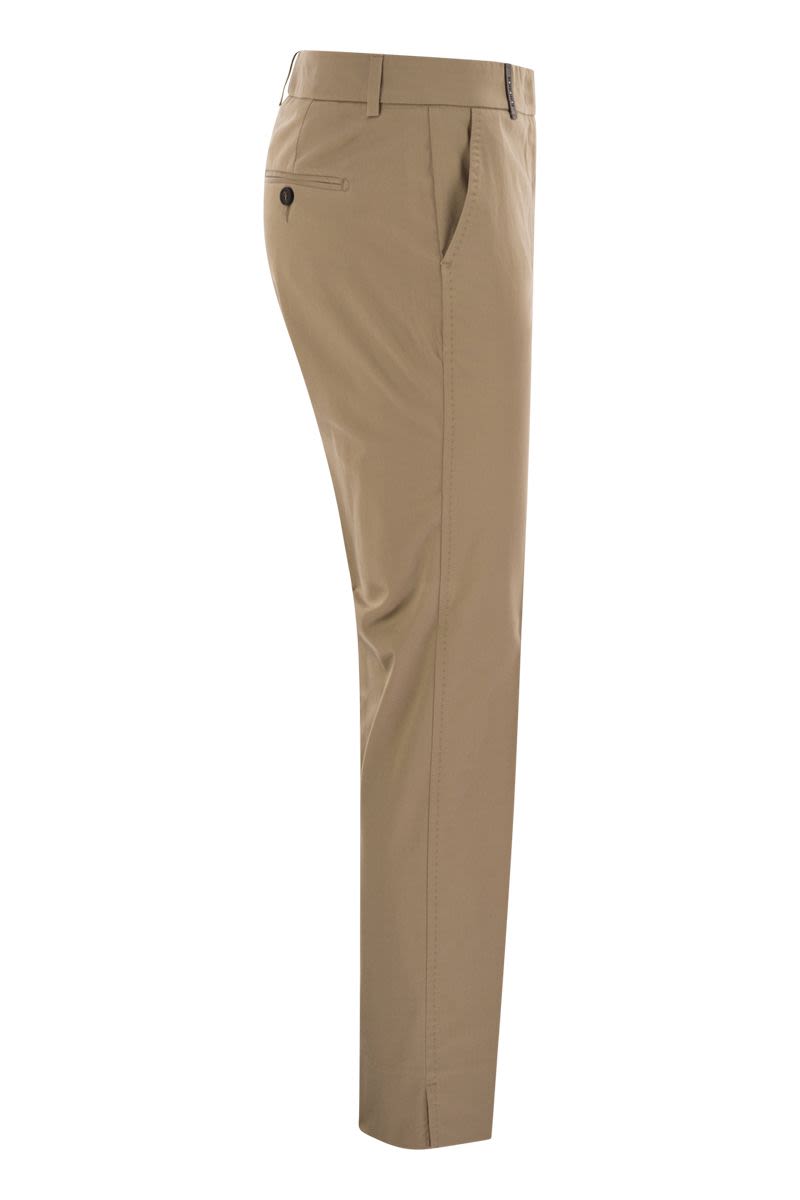 PESERICO Light Cotton Satin Cigarette Trousers