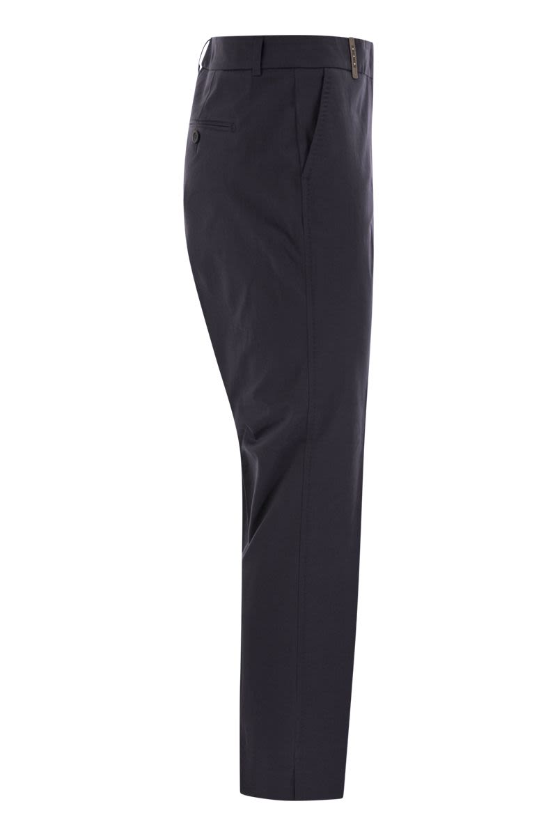 PESERICO Light Cotton Satin Cigarette Trousers