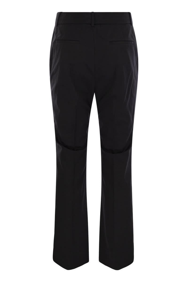 PESERICO Slim Fit High Waist Cotton Trousers
