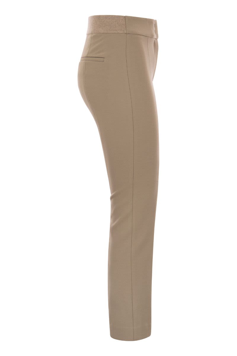 PESERICO Women's Stretch Gabardine Cigarette Trousers - Size S