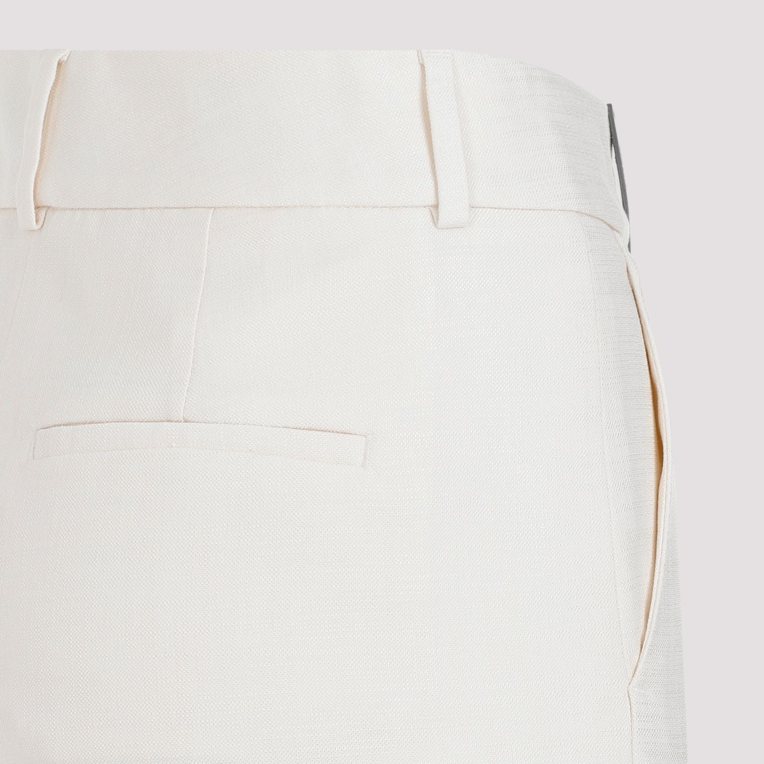 PESERICO Viscose Blend Trousers for Women - Stylish Roll-Up Ankle Cuffs