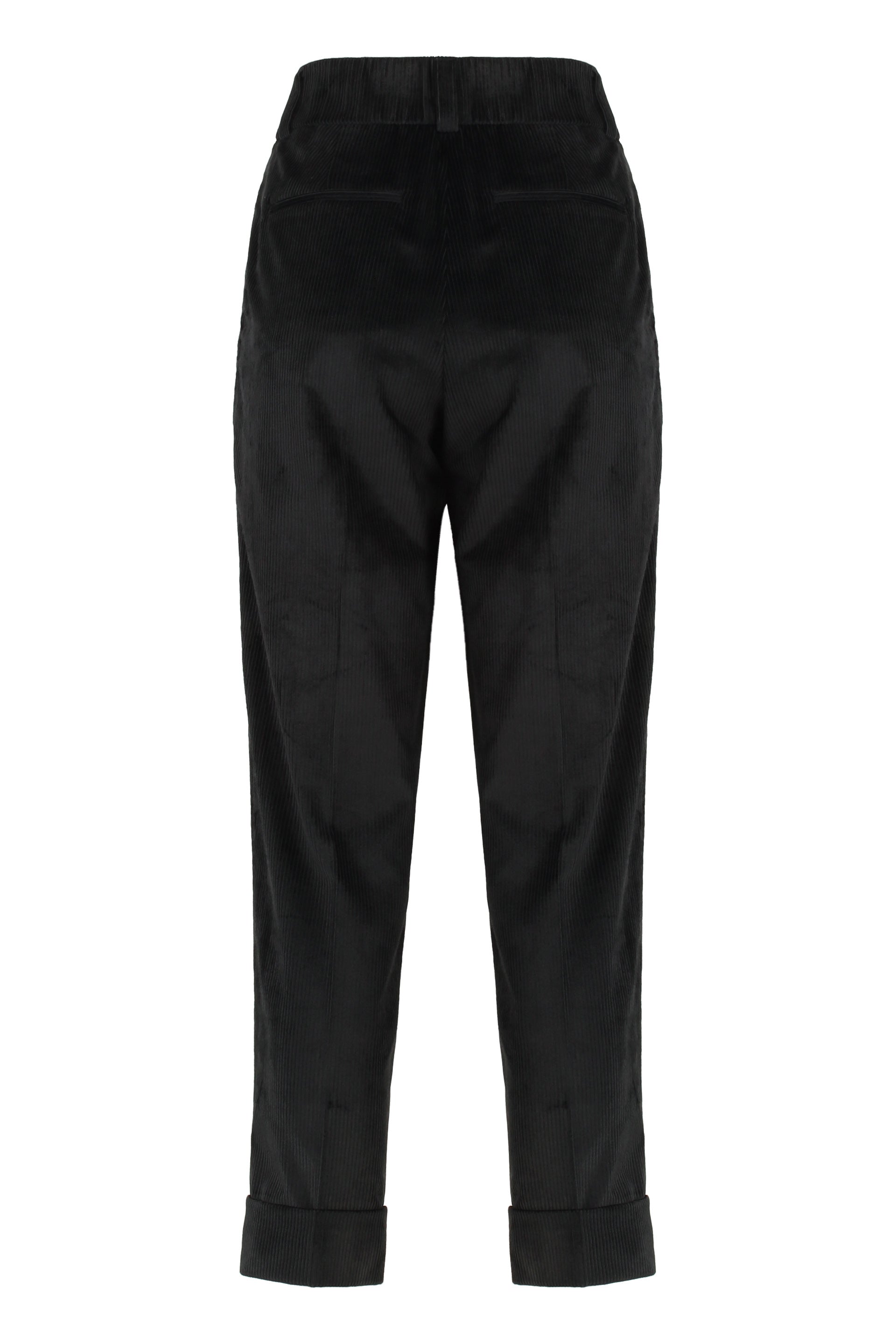 PESERICO Elegant High-Waist Corduroy Pants for Women