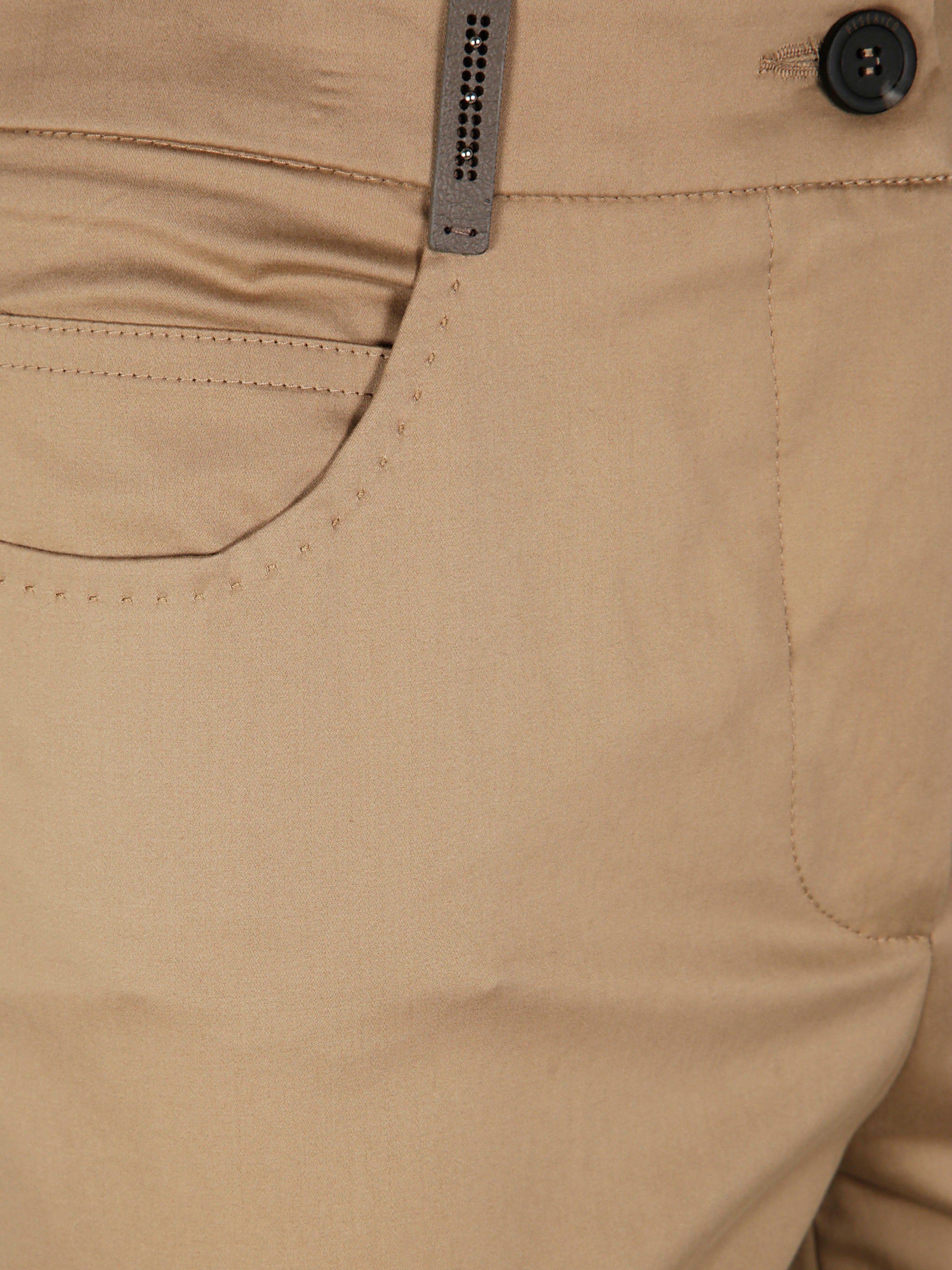 PESERICO Light Cotton Satin Stretch Trousers for Women