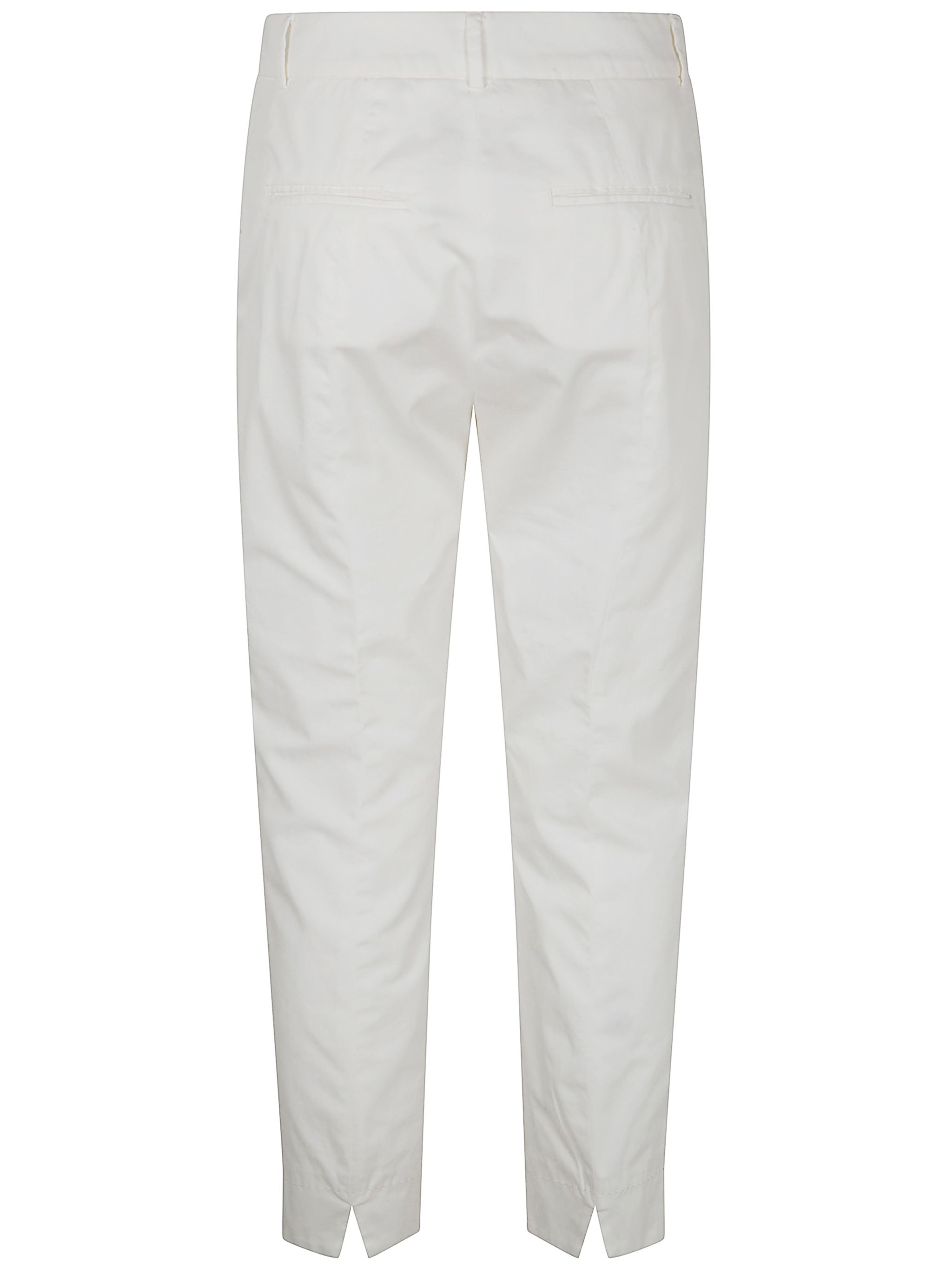 PESERICO Light Cotton Satin Stretch Trousers for Women