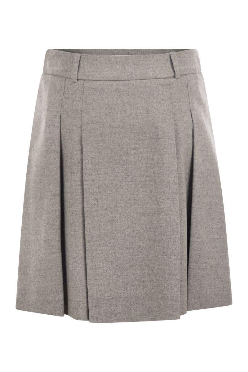 PESERICO High-Waisted Mini Skirt with Pleats and Glitter Detail