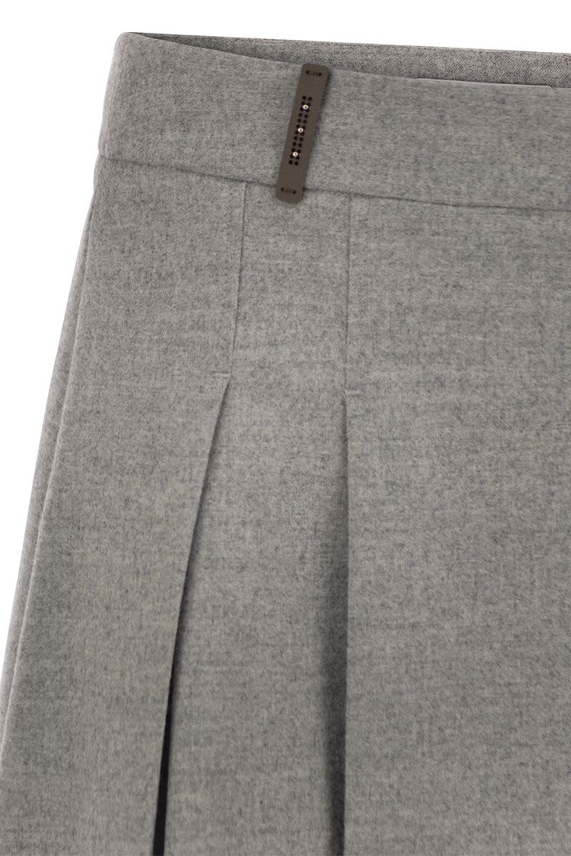 PESERICO High-Waisted Mini Skirt with Pleats and Glitter Detail