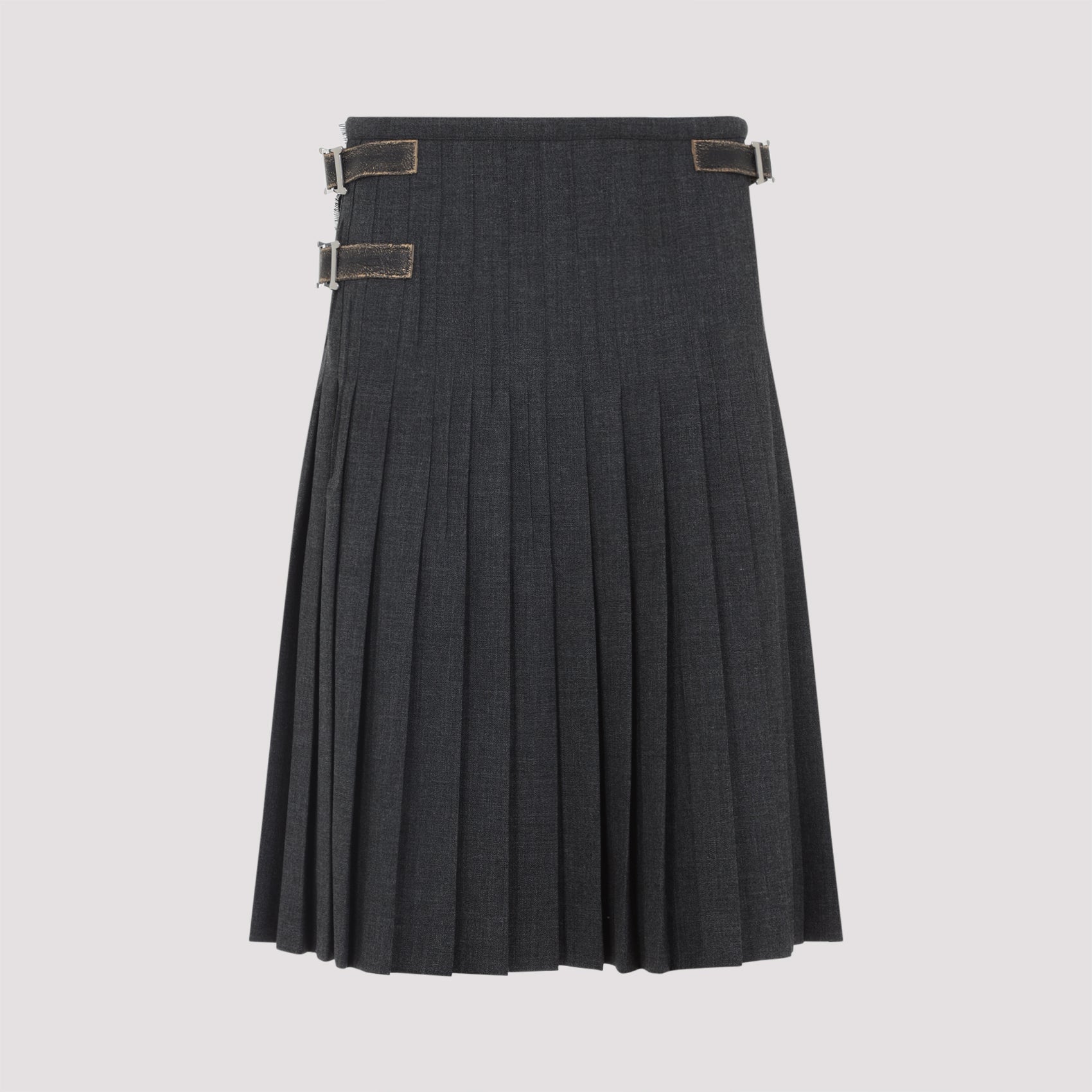 PRADA Virgin Wool Midi Skirt for Women