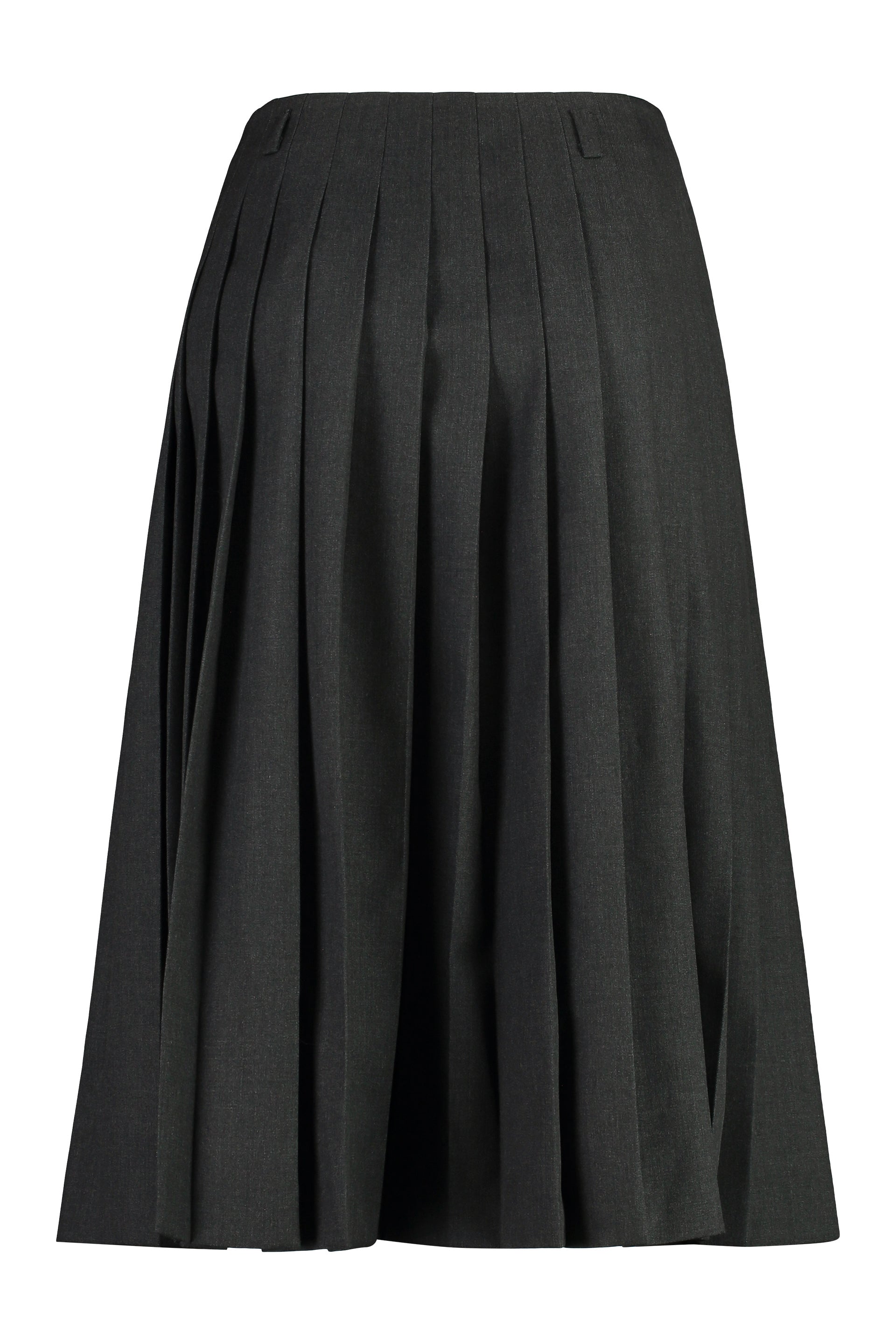 PRADA Pleated Wrap-Around Skirt with Brooch - FW24 Collection