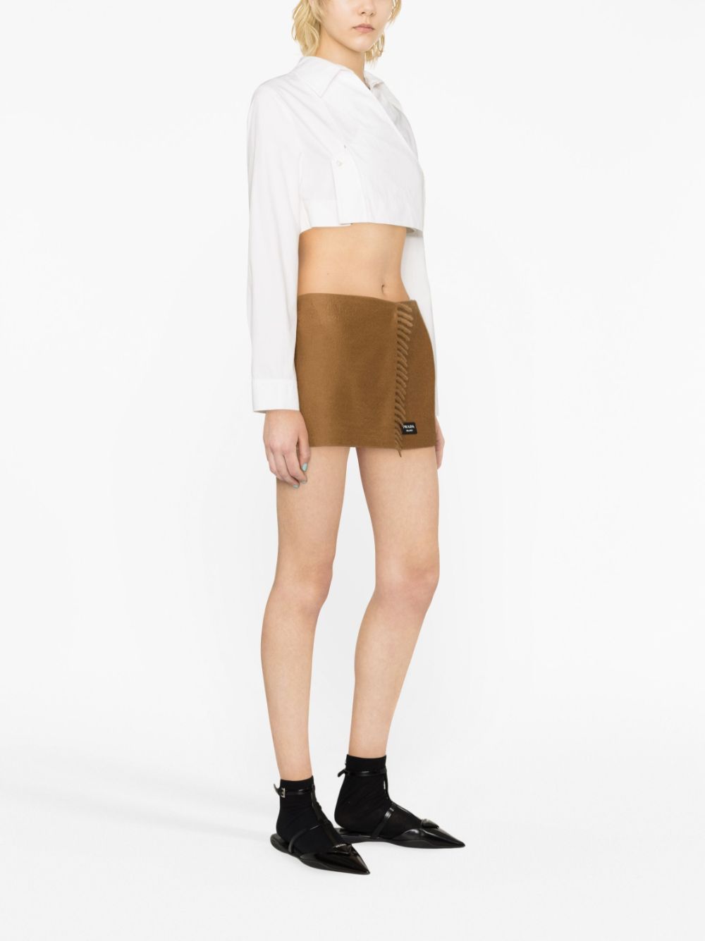 PRADA Cozy Cashmere Wraparound Mini Skirt