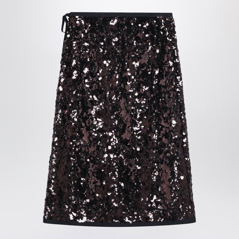 PRADA Sequined Skirt with Bow Detail