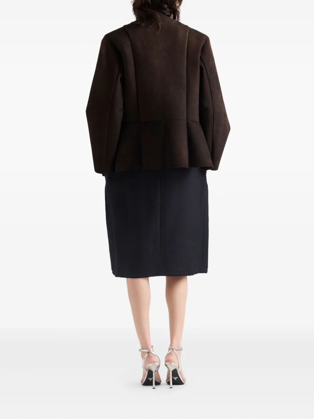 PRADA Chevron Wool Midi Skirt for Women