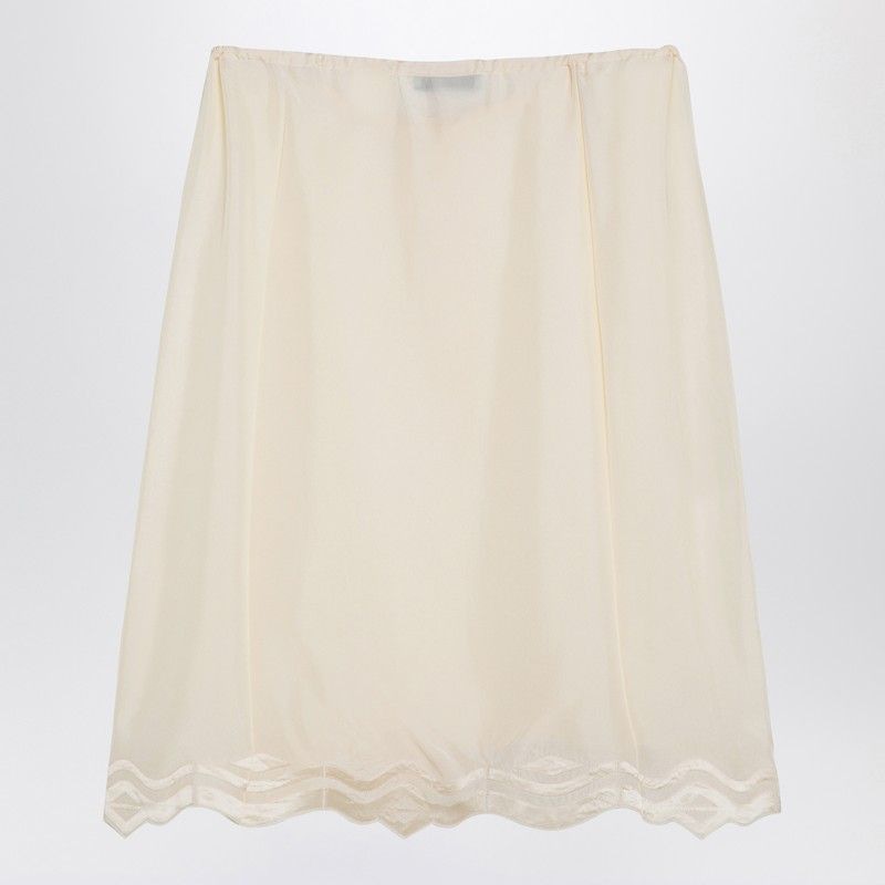 PRADA Silk Mini Skirt with Drawstring Waist