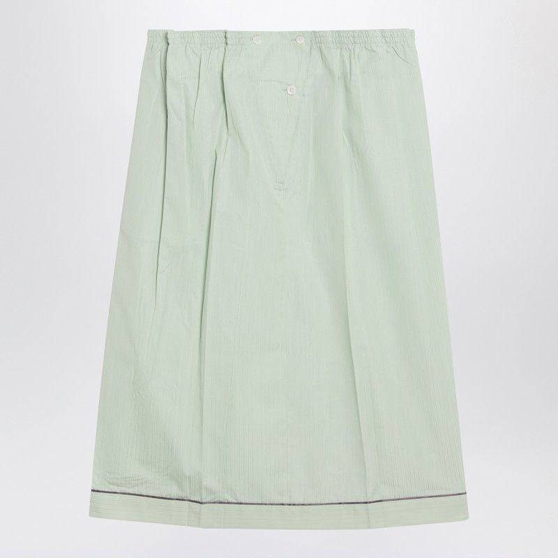 PRADA Cotton Mini Skirt with Elasticated Waist and Front Buttons