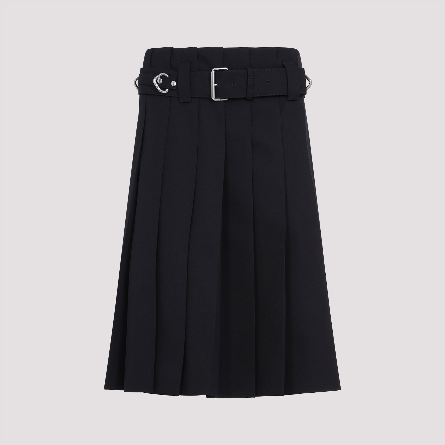 PRADA Pleated Mini Skirt with Coordinated Waist Belt