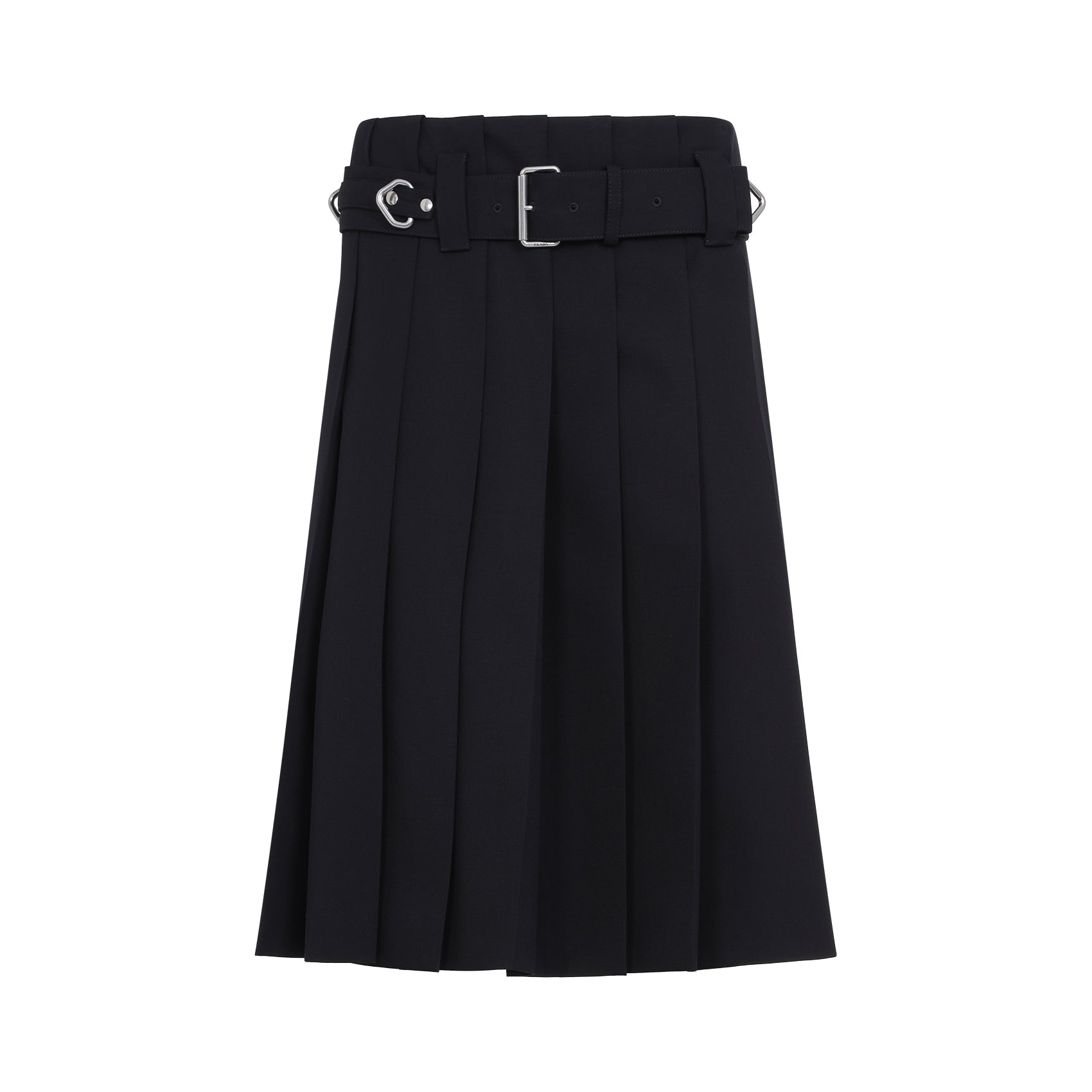 PRADA Pleated Mini Skirt with Coordinated Waist Belt