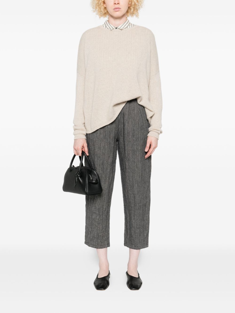 APUNTOB Cashmere Blend Crewneck Sweater for Women