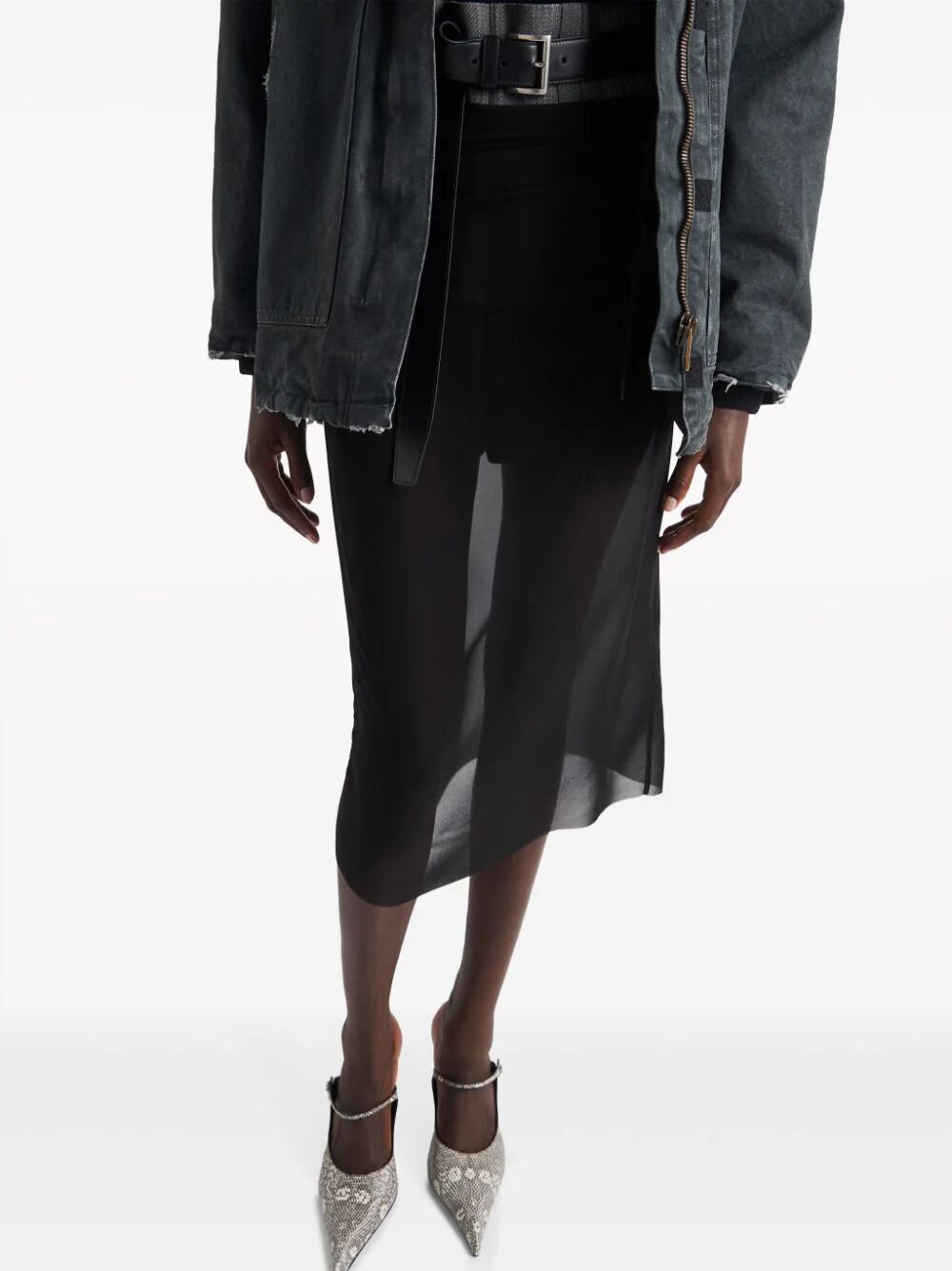 PRADA Chic Semi-Sheer Pencil Skirt