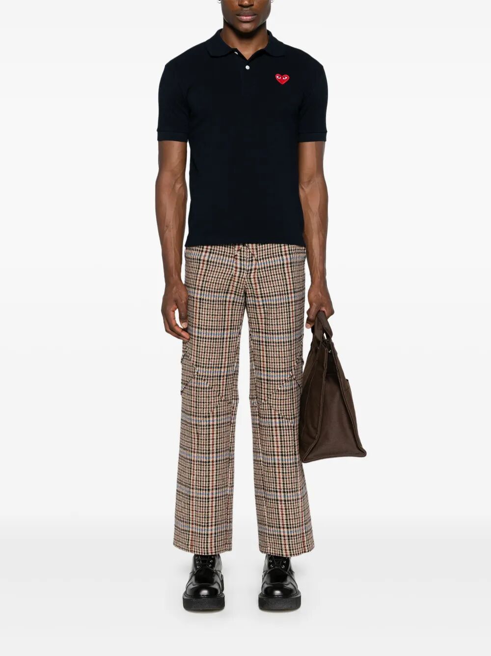 COMME DES GARÇONS PLAY Classic Cotton Polo Shirt with Iconic Heart Emblem