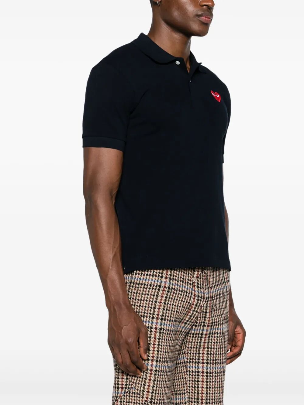 COMME DES GARÇONS PLAY Classic Cotton Polo Shirt with Iconic Heart Emblem