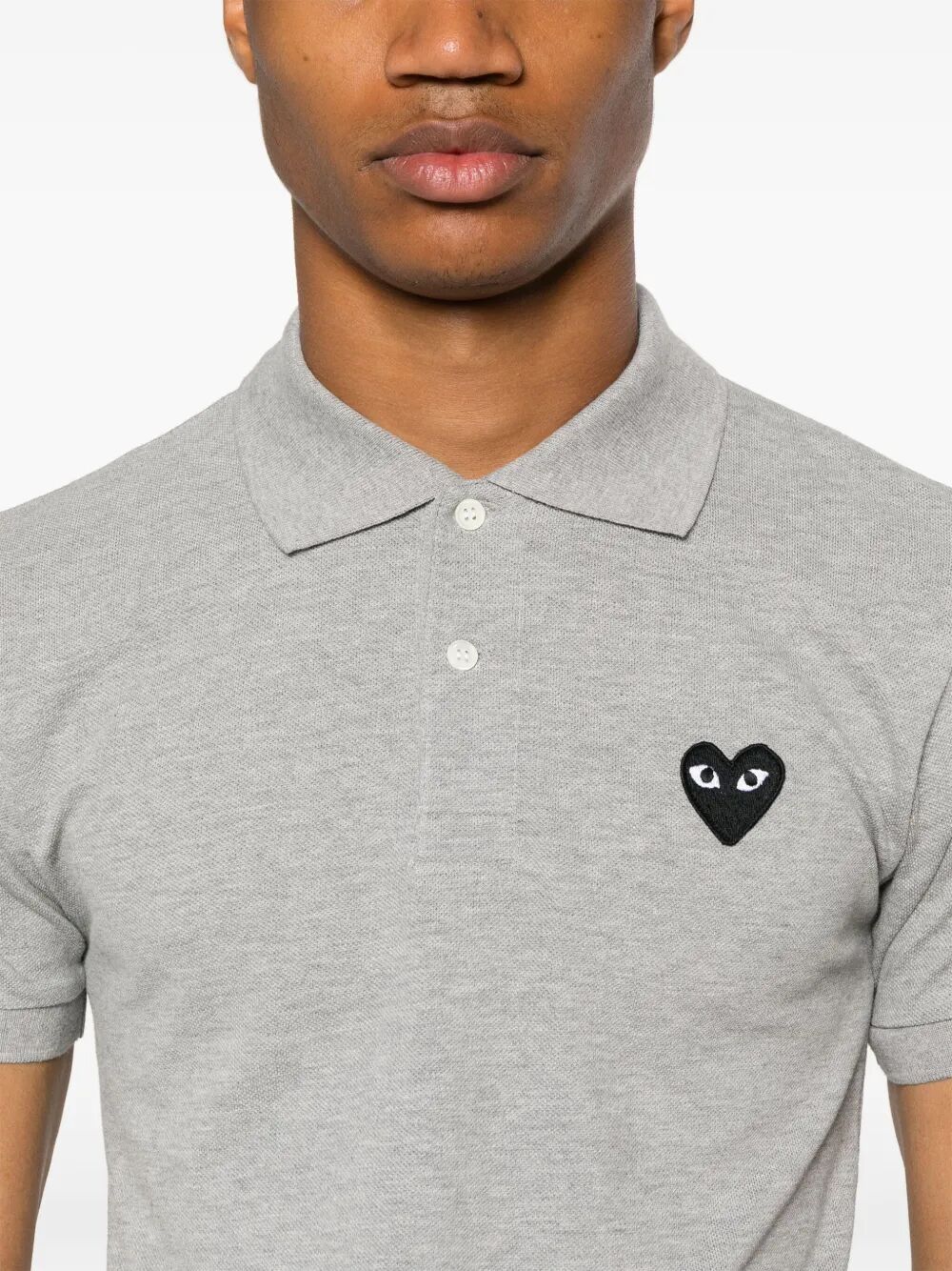 COMME DES GARÇONS PLAY Heart Detail Cotton Polo Shirt