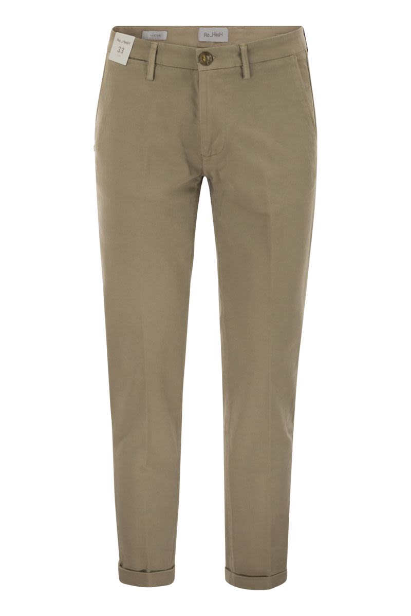 REHASH Stretch Cotton and Lyocell Chino Trousers - Slim Fit Medium-High Waist
