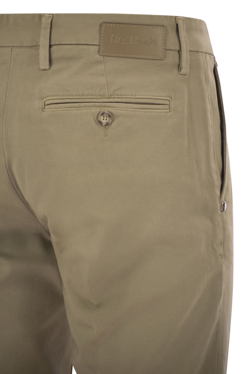 REHASH Stretch Cotton and Lyocell Chino Trousers - Slim Fit Medium-High Waist