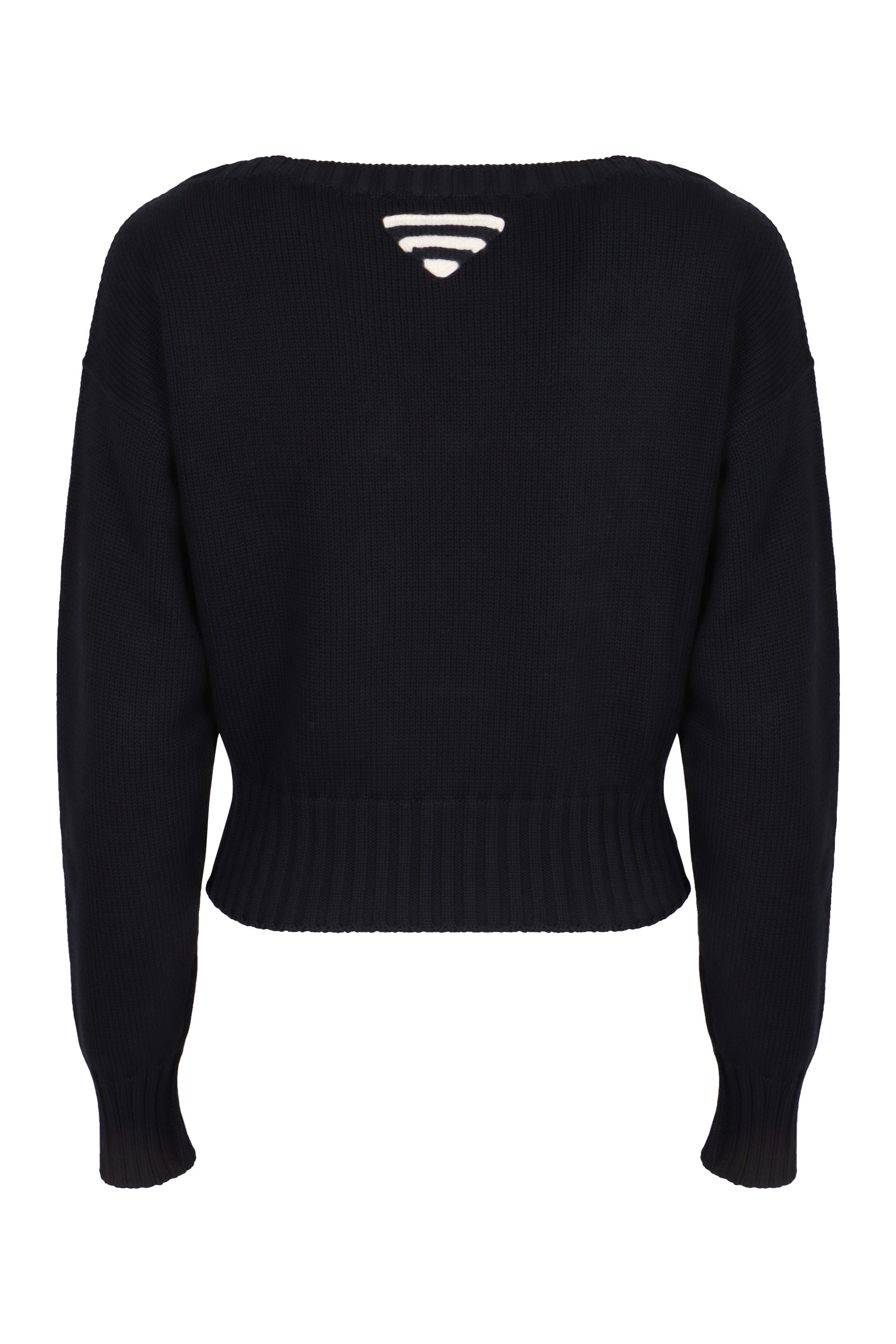 PRADA Cotton Sweater with Back Logo Detail