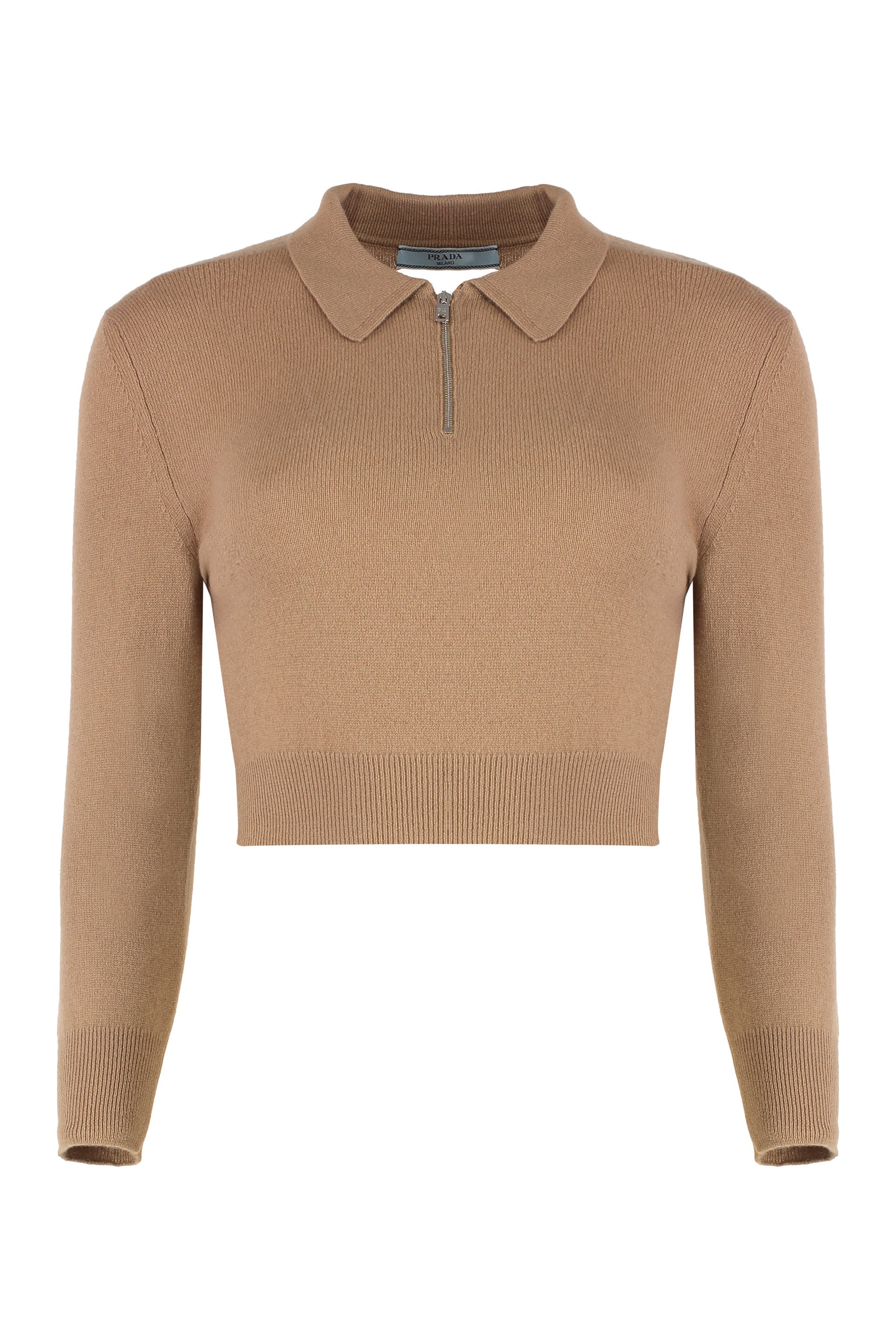 PRADA Cashmere Sweater with Ribbed Knit Edges