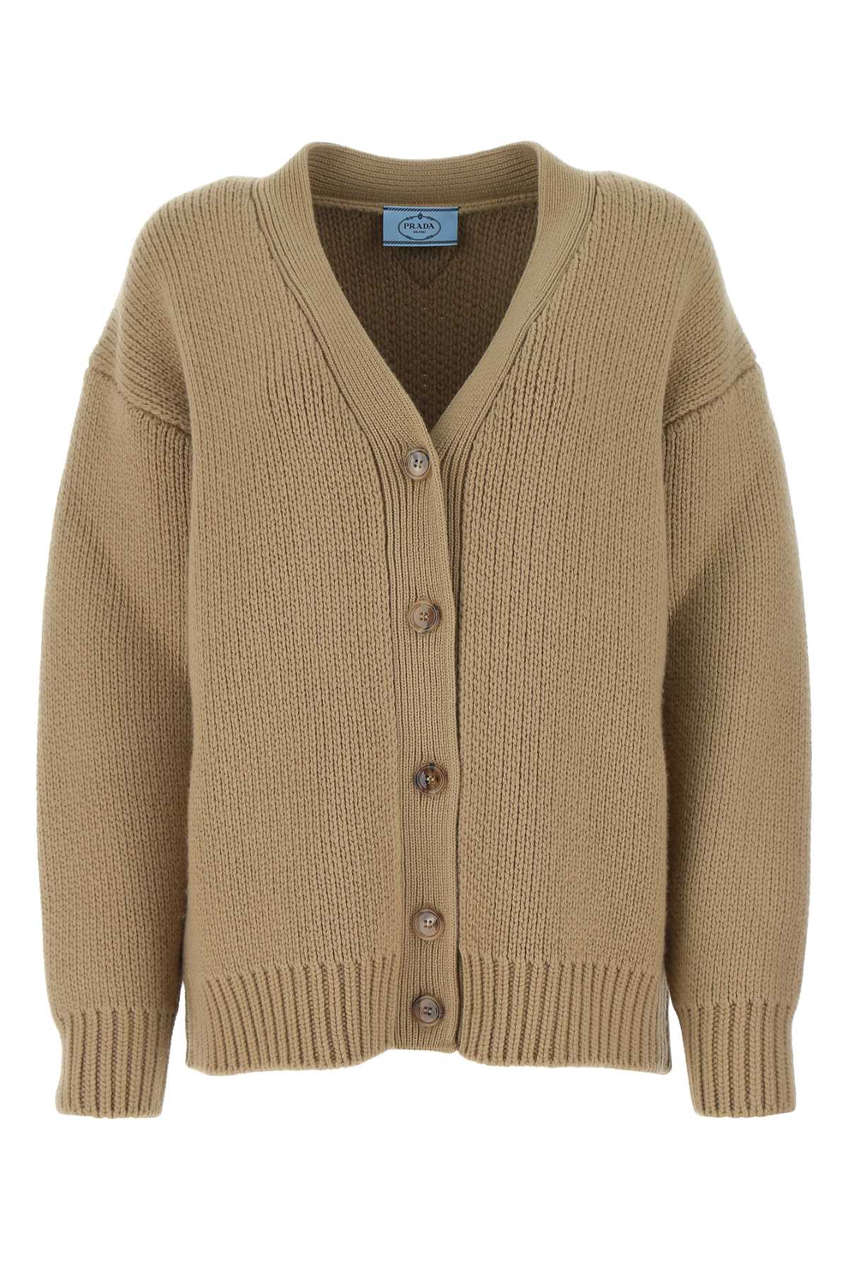 PRADA Oversized Wool Blend Cardigan for Women