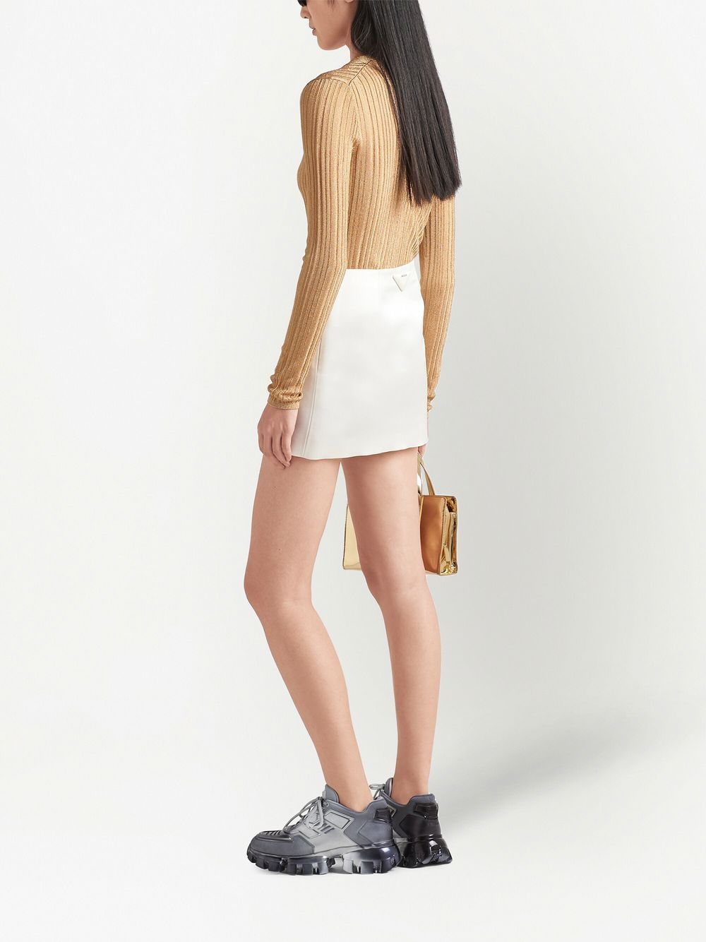 PRADA V-Neck Lamé Viscose Cardigan