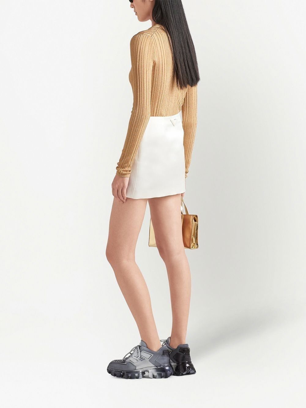 PRADA V-Neck Lamé Viscose Cardigan