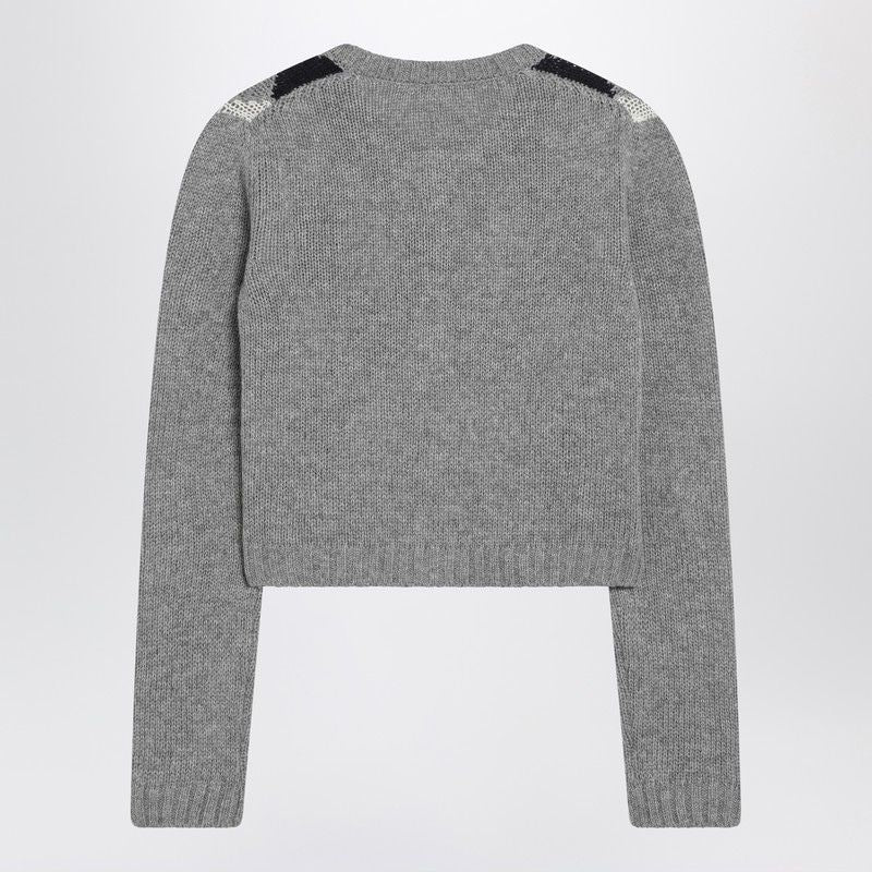 PRADA Checkered Design Cashmere Cardigan