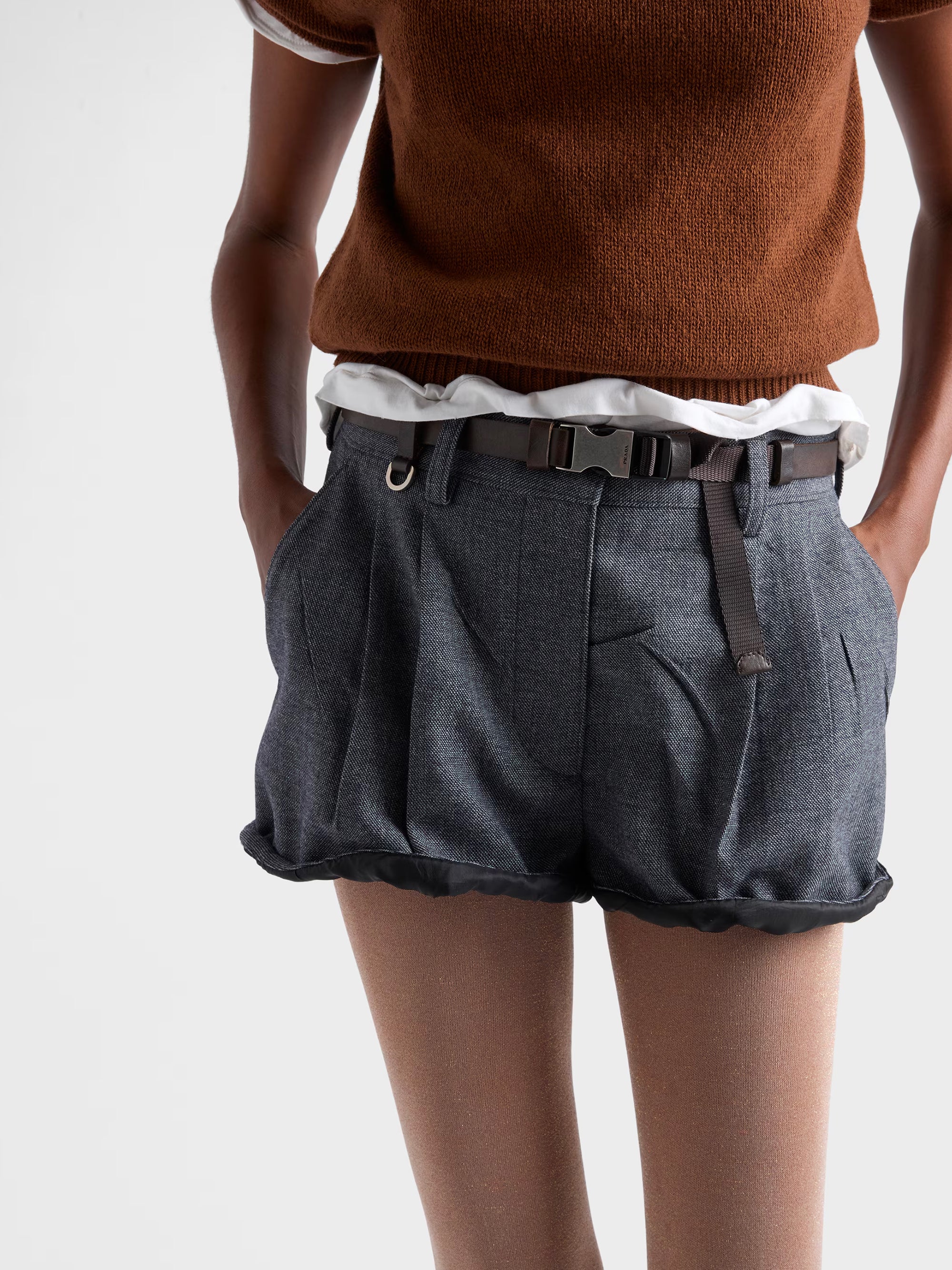 PRADA Wool Mini Shorts
