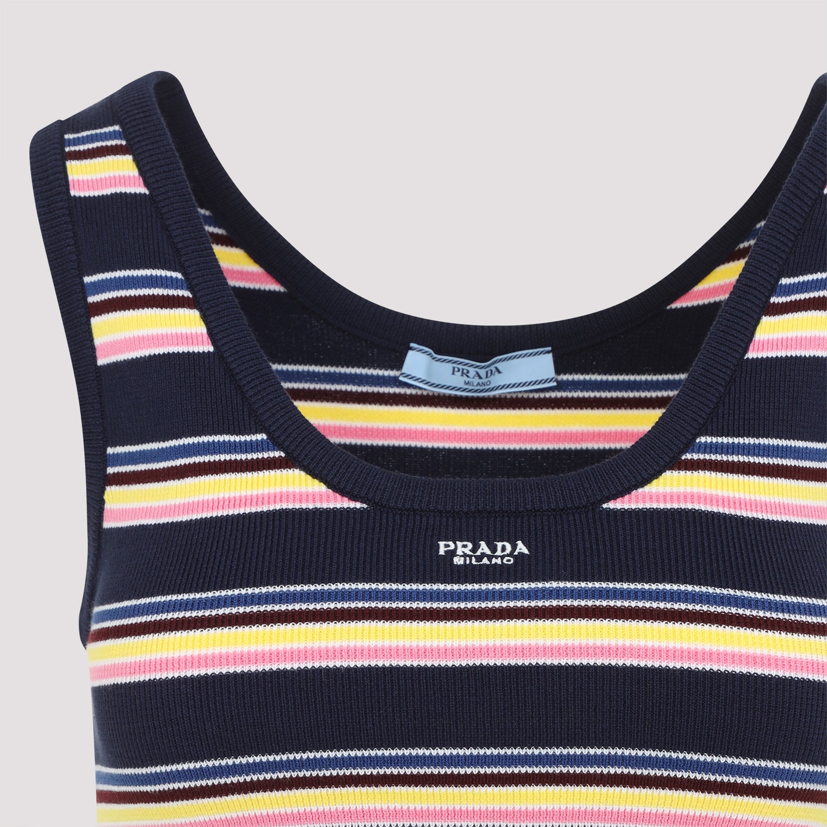 PRADA Embroidered Cotton Tank Top for Women