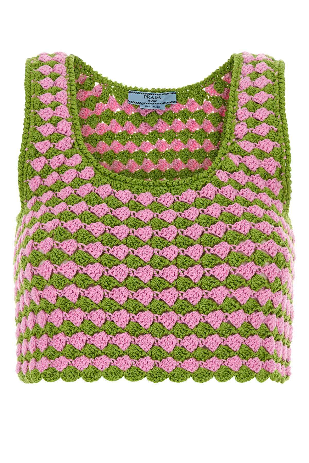 PRADA Two-Tone Crochet Crop Top