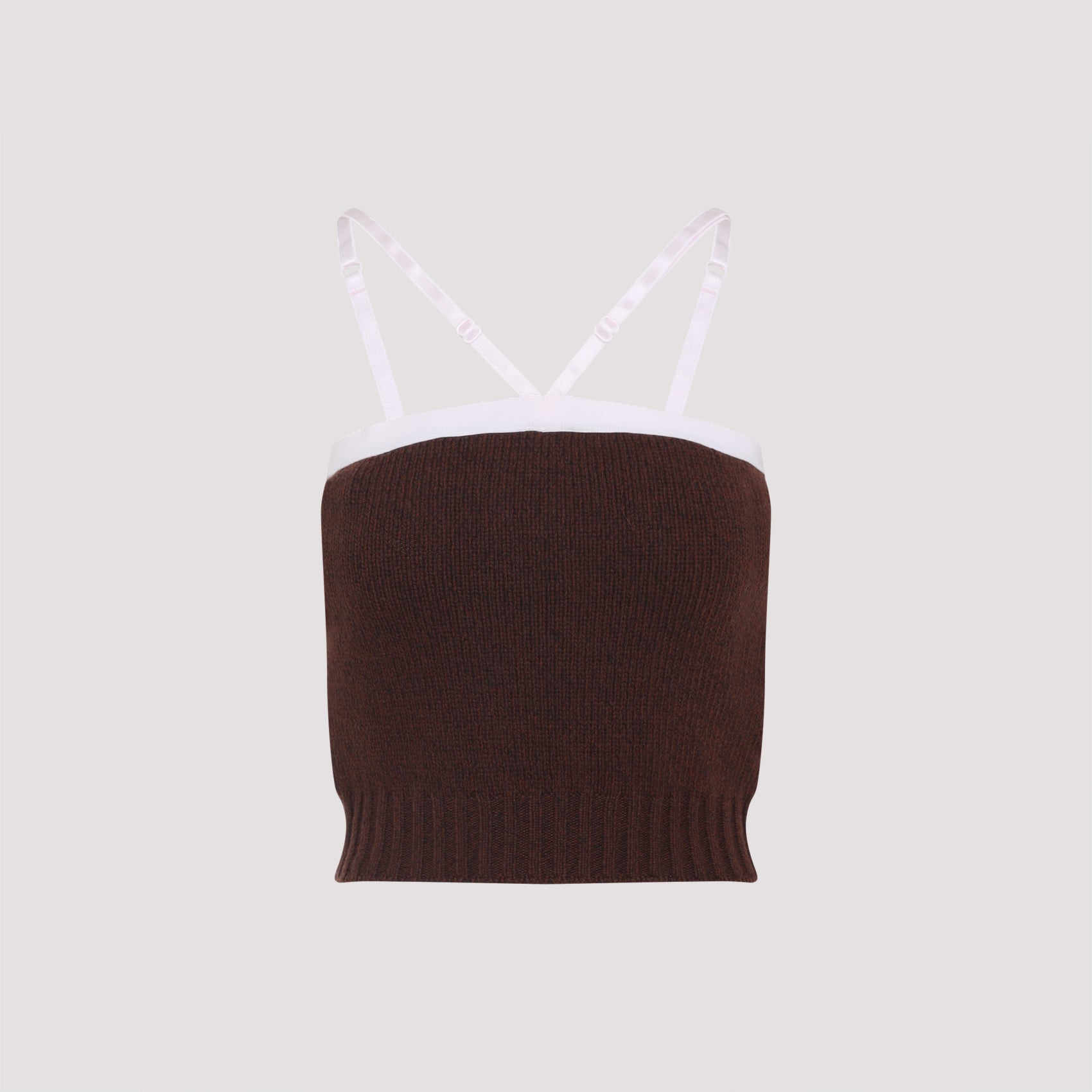 PRADA Wool and Cashmere Ribbed Knit Top