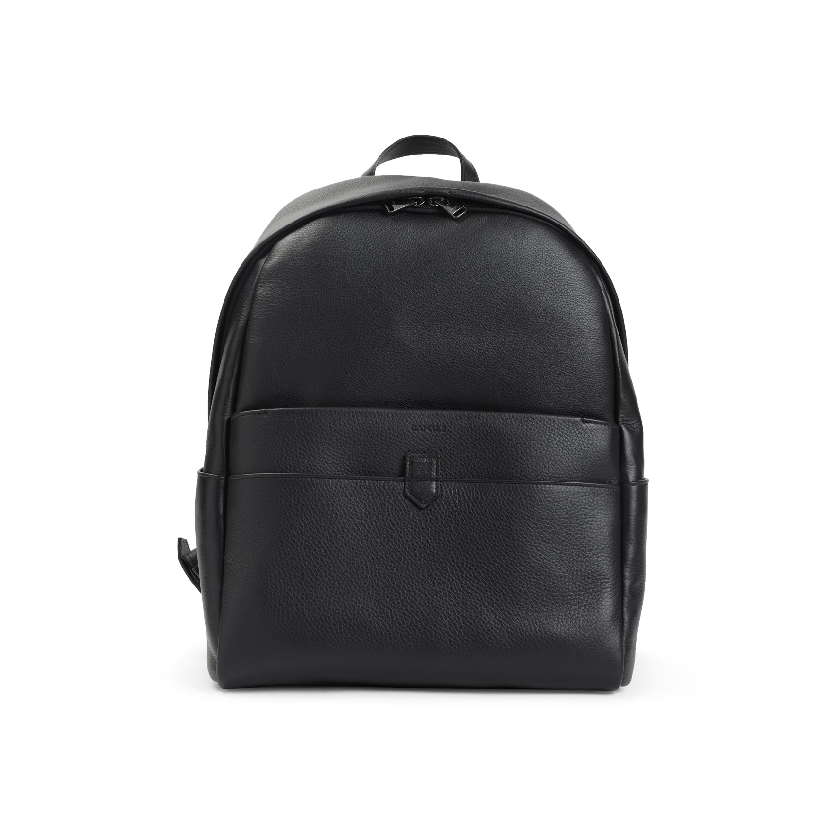 CANALI Leather Backpack with Top Handle and Adjustable Straps