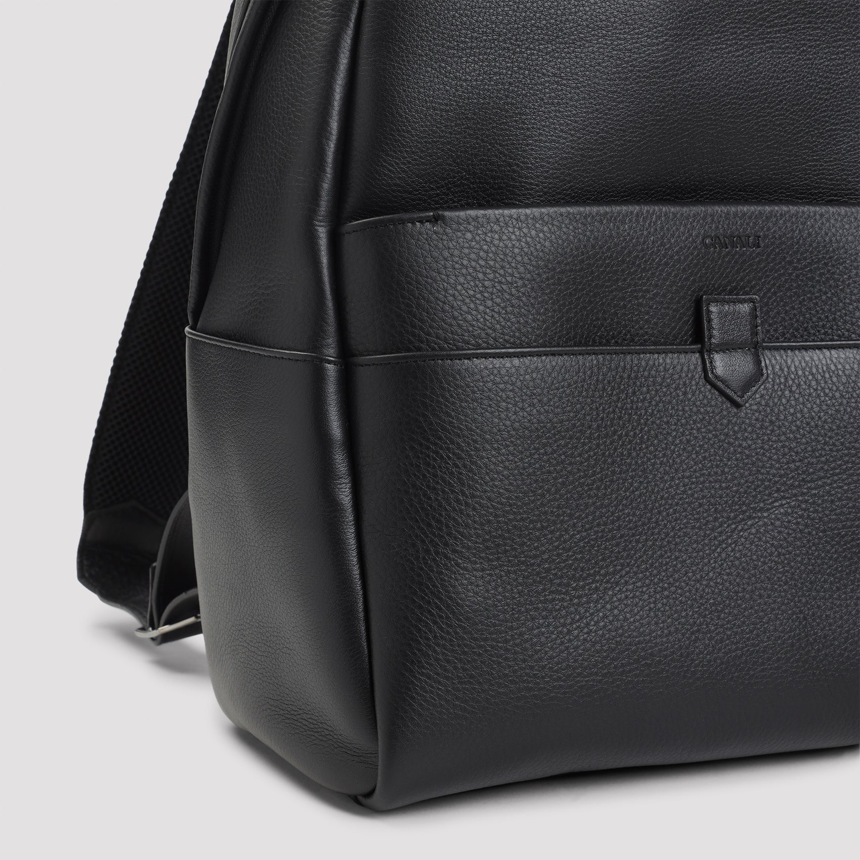 CANALI Leather Backpack with Top Handle and Adjustable Straps