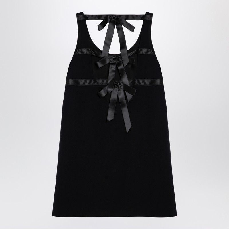 PRADA Chic Velvet Mini Dress with Elegant Bows