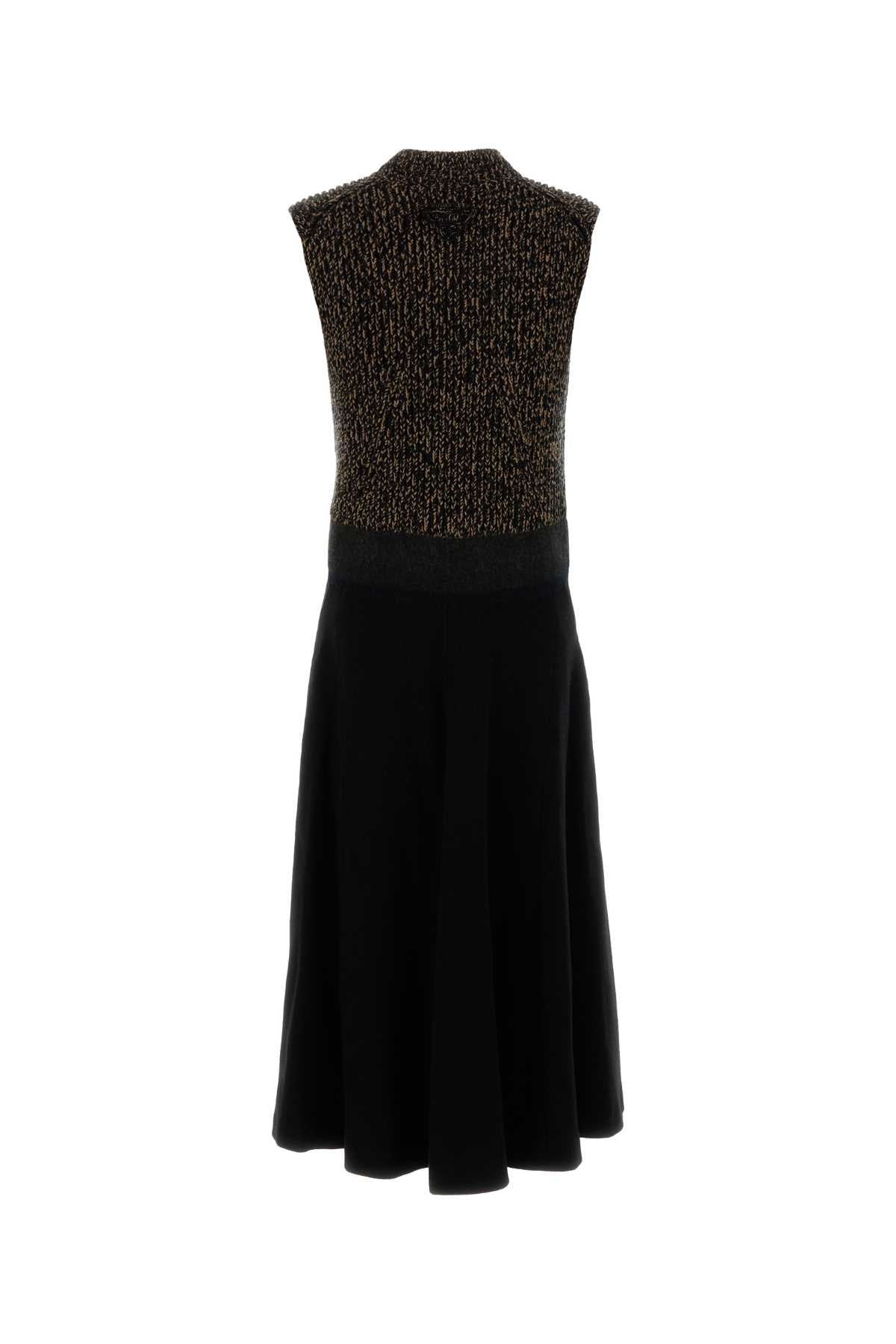 PRADA Two-Tone Wool Blend Dress