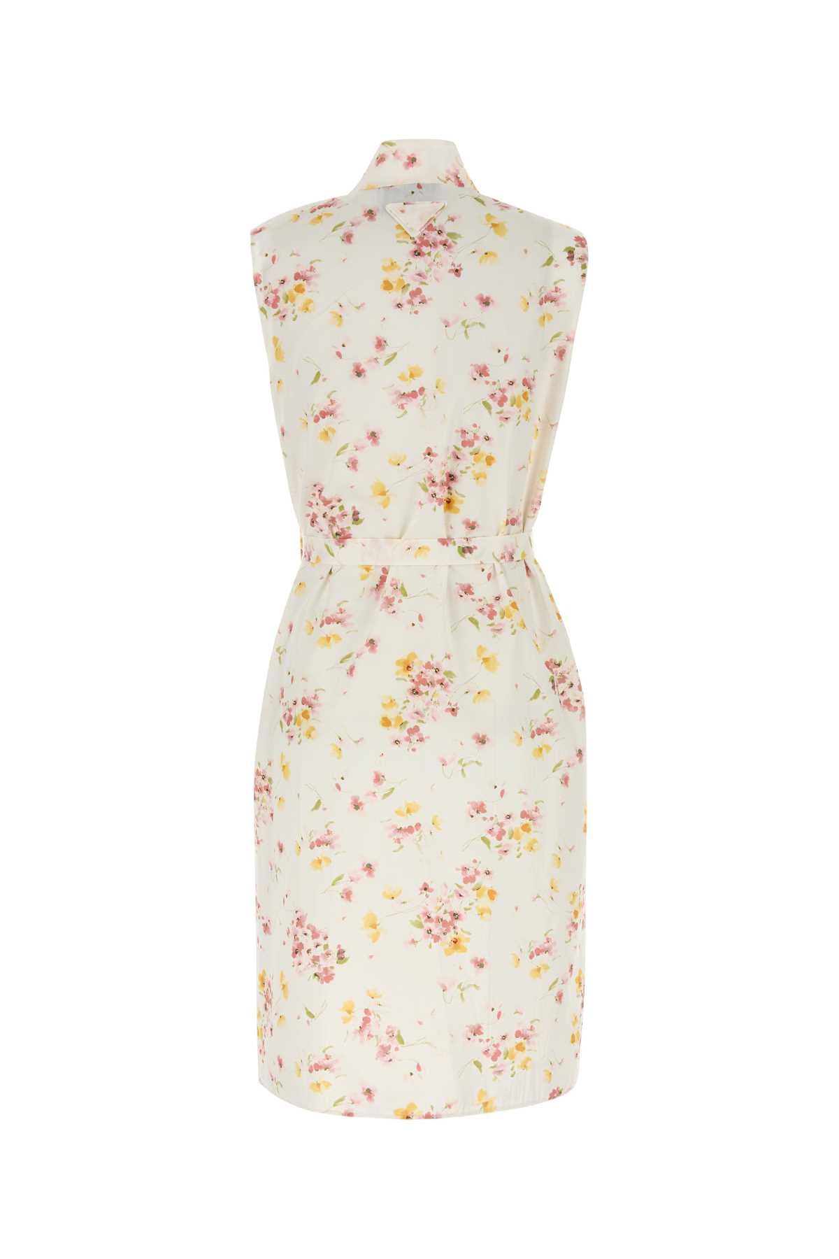 PRADA Floral Printed Poplin Dress
