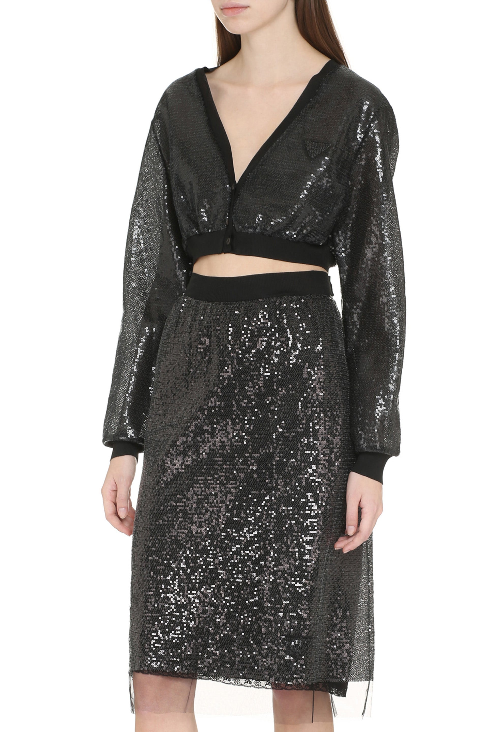 PRADA Mini Sequin Cardigan